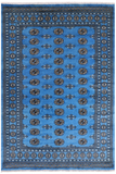 Blue Bokhara Hand-Knotted Wool Rug - 5' 7" X 7' 10"