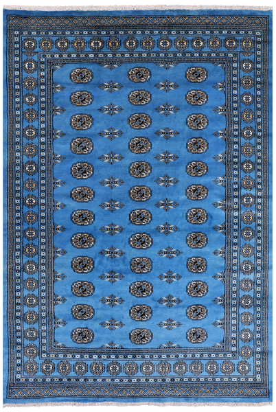 Blue Bokhara Hand-Knotted Wool Rug - 5' 7" X 7' 10"