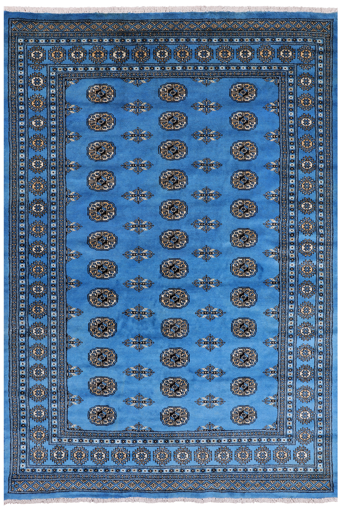 Blue Bokhara Hand-Knotted Wool Rug - 5' 7" X 7' 10"