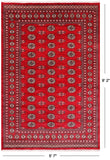 Red Bokhara Hand Knotted Wool Rug - 5' 7" X 8' 2"