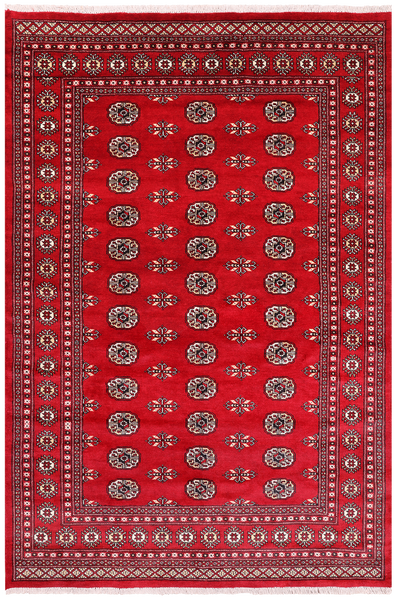 Red Bokhara Hand Knotted Wool Rug - 5' 7" X 8' 2"
