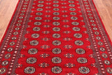 Red Bokhara Hand Knotted Wool Rug - 5' 7" X 8' 2"