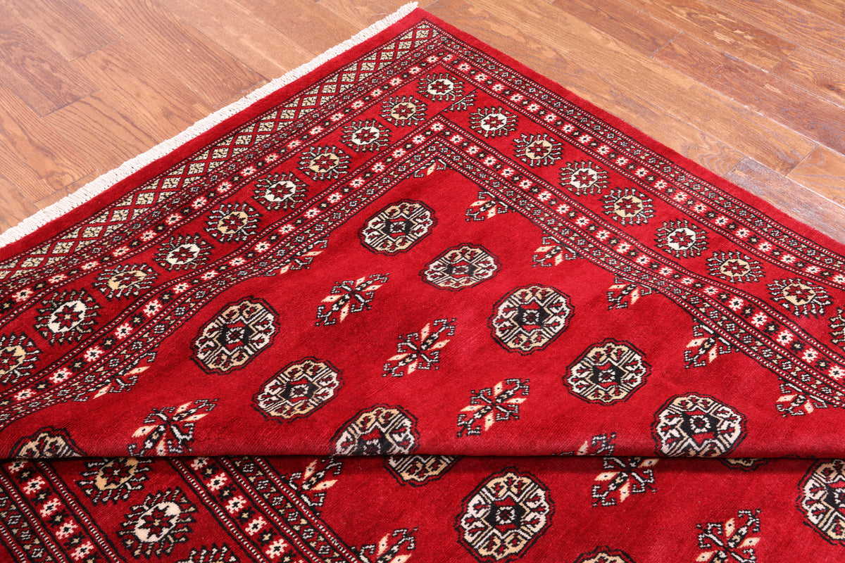 Red Bokhara Hand Knotted Wool Rug - 5' 7" X 8' 2"