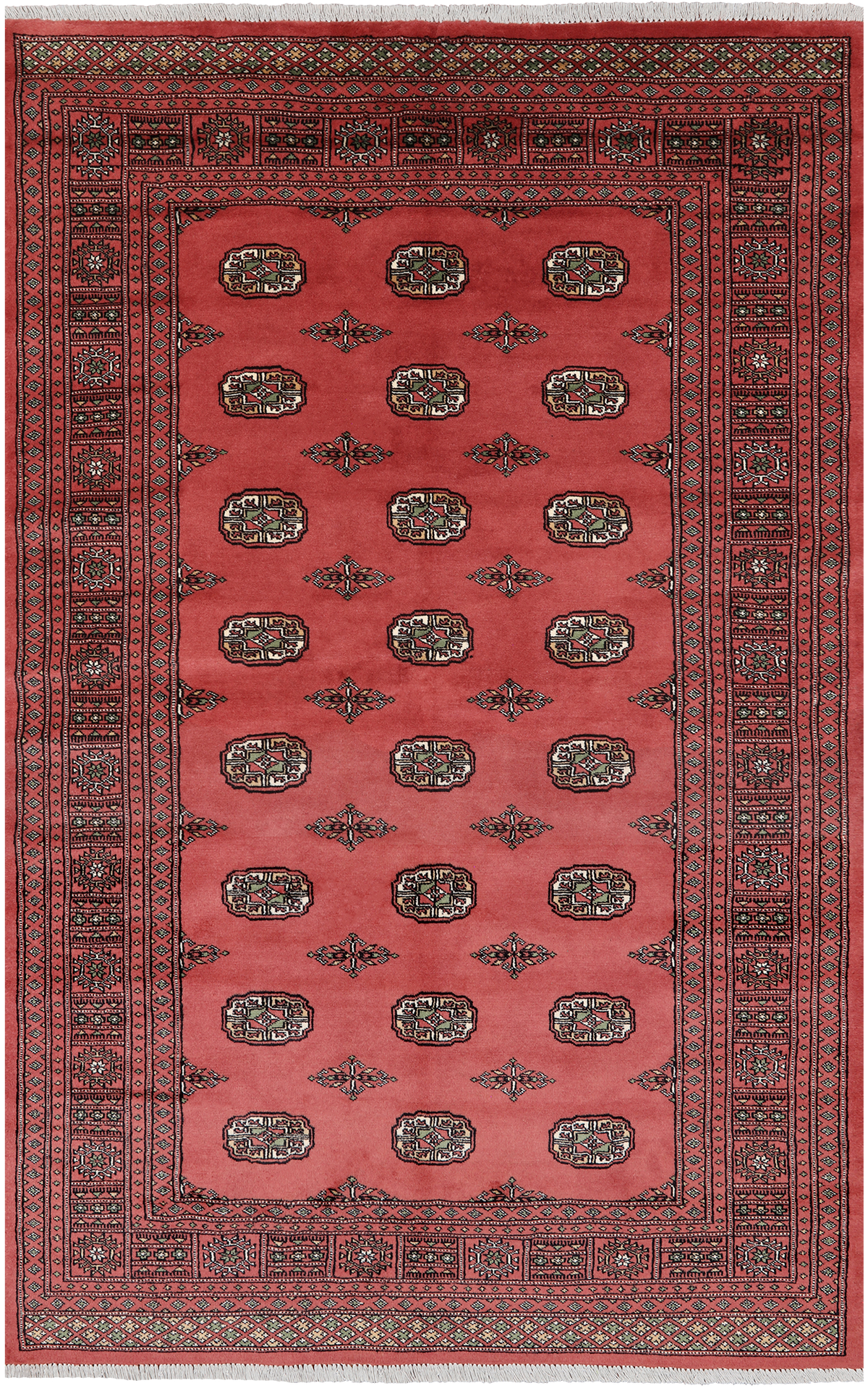Pink Bokhara Hand-Knotted Wool Rug - 5' 0" X 8' 0"
