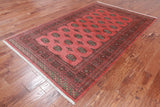 Pink Bokhara Hand-Knotted Wool Rug - 5' 0" X 8' 0"