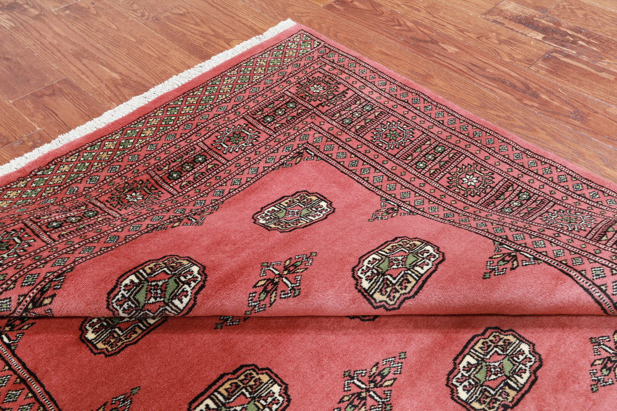 Pink Bokhara Hand-Knotted Wool Rug - 5' 0" X 8' 0"