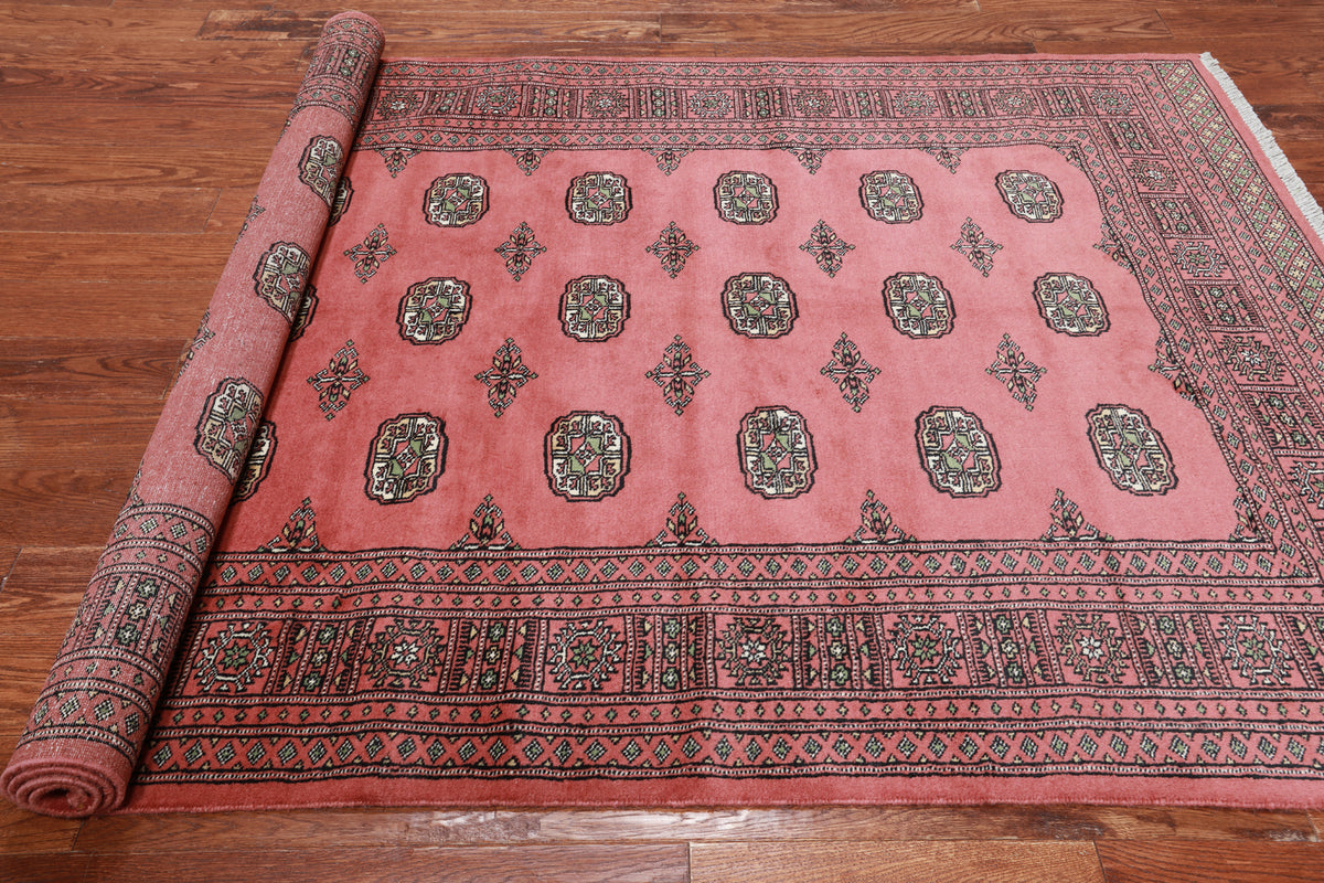 Pink Bokhara Hand-Knotted Wool Rug - 5' 0" X 8' 0"