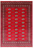 Red Bokhara Handmade Wool Rug - 5' 6" X 7' 10"