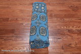 Blue Bokhara Handmade Wool Rug - 5' 6" X 8' 2"