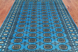 Blue Bokhara Handmade Wool Rug - 5' 6" X 8' 2"