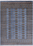 Blue Bokhara Hand-Knotted Wool Rug - 5' 7" X 7' 10"