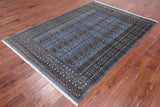 Blue Bokhara Hand-Knotted Wool Rug - 5' 7" X 7' 10"