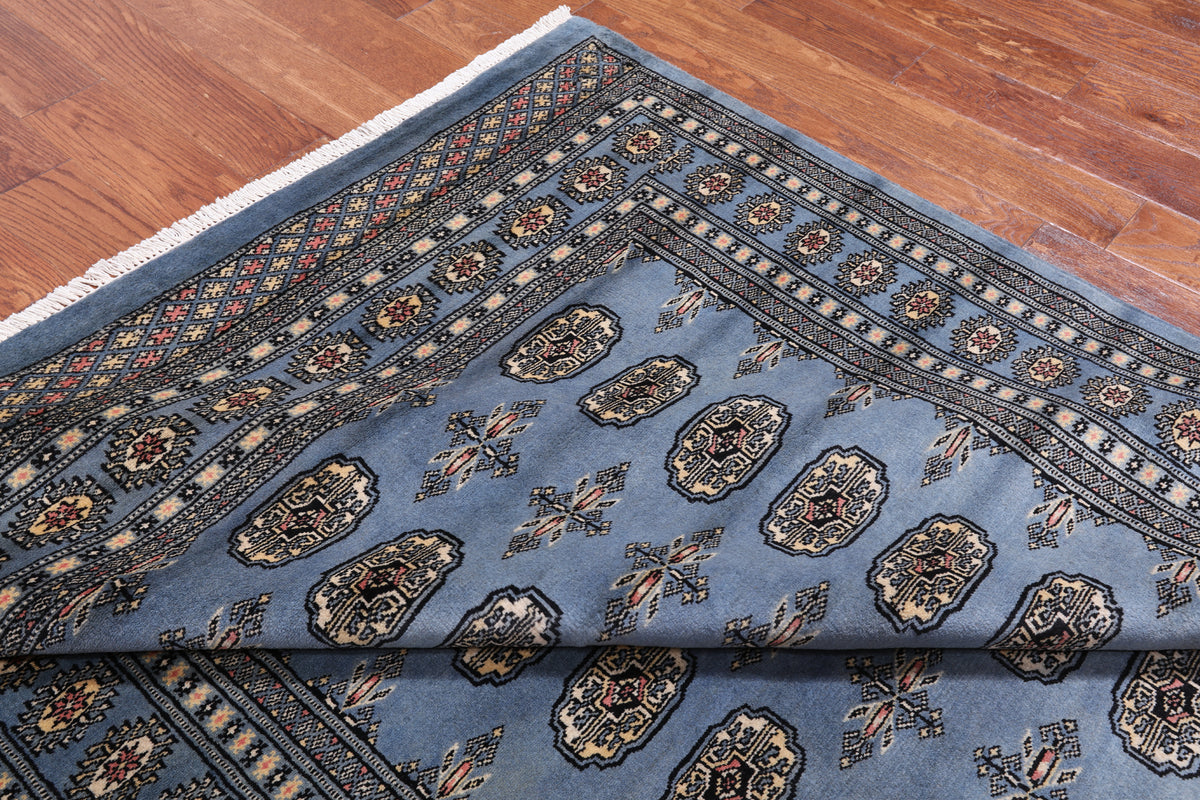 Blue Bokhara Hand-Knotted Wool Rug - 5' 7" X 7' 10"