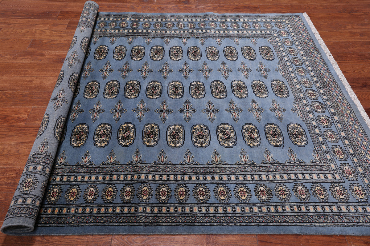 Blue Bokhara Hand-Knotted Wool Rug - 5' 7" X 7' 10"