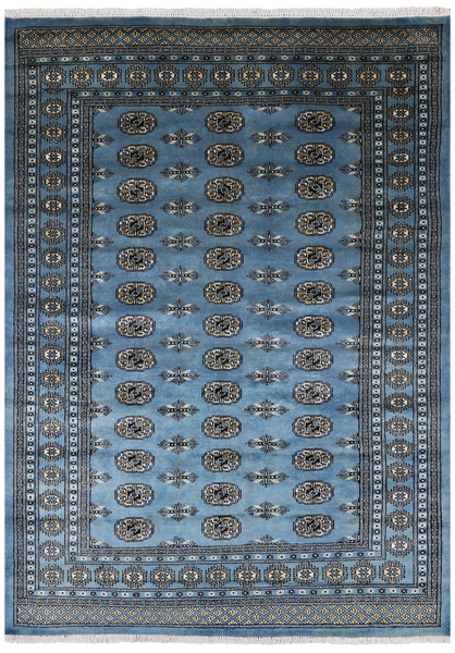 Blue Bokhara Handmade Wool Rug - 5' 8" X 7' 9"