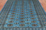 Blue Bokhara Handmade Wool Rug - 5' 8" X 7' 9"
