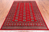 Red Bokhara Hand-Knotted Wool Rug - 5' 8" X 8' 2"