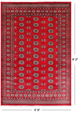 Red Bokhara Hand-Knotted Wool Rug - 5' 8" X 8' 2"