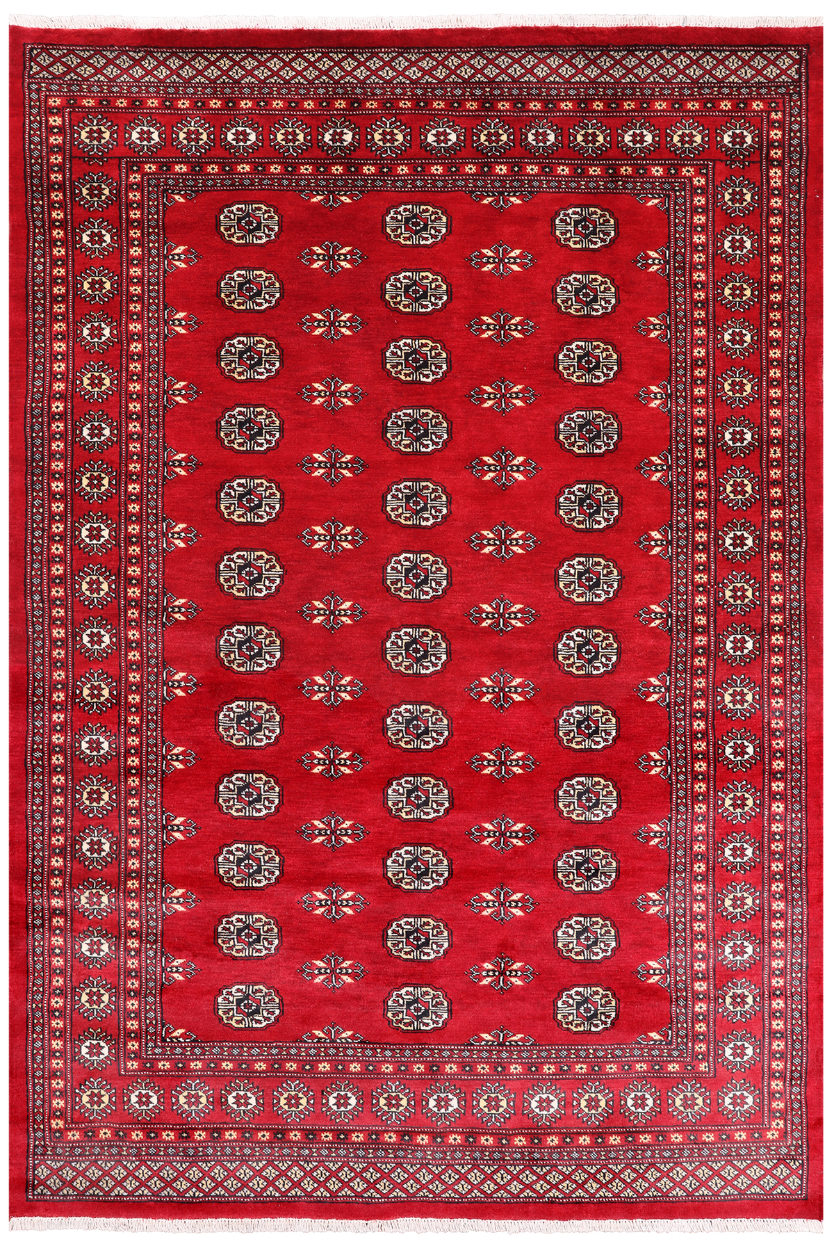Red Bokhara Hand-Knotted Wool Rug - 5' 8" X 8' 2"
