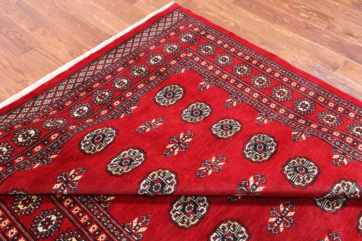 Red Bokhara Hand-Knotted Wool Rug - 5' 8" X 8' 2"
