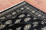 Black Bokhara Hand-Knotted Wool Rug - 5' 6" X 7' 10"