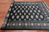 Black Bokhara Hand-Knotted Wool Rug - 5' 6" X 7' 10"