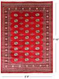Red Bokhara Hand-Knotted Wool Rug - 5' 8" X 7' 10"