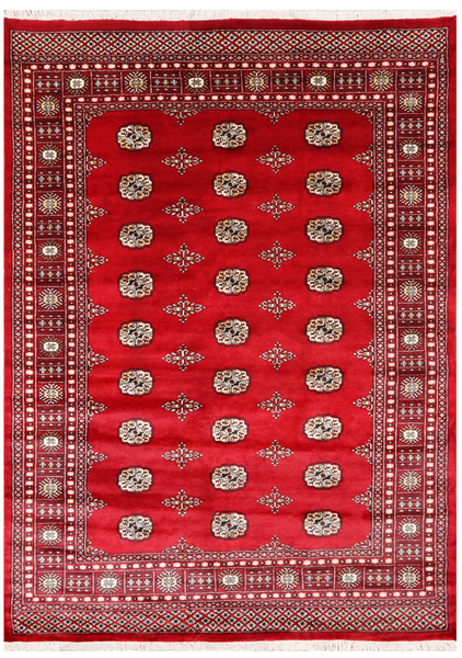 Red Bokhara Hand-Knotted Wool Rug - 5' 8" X 7' 10"