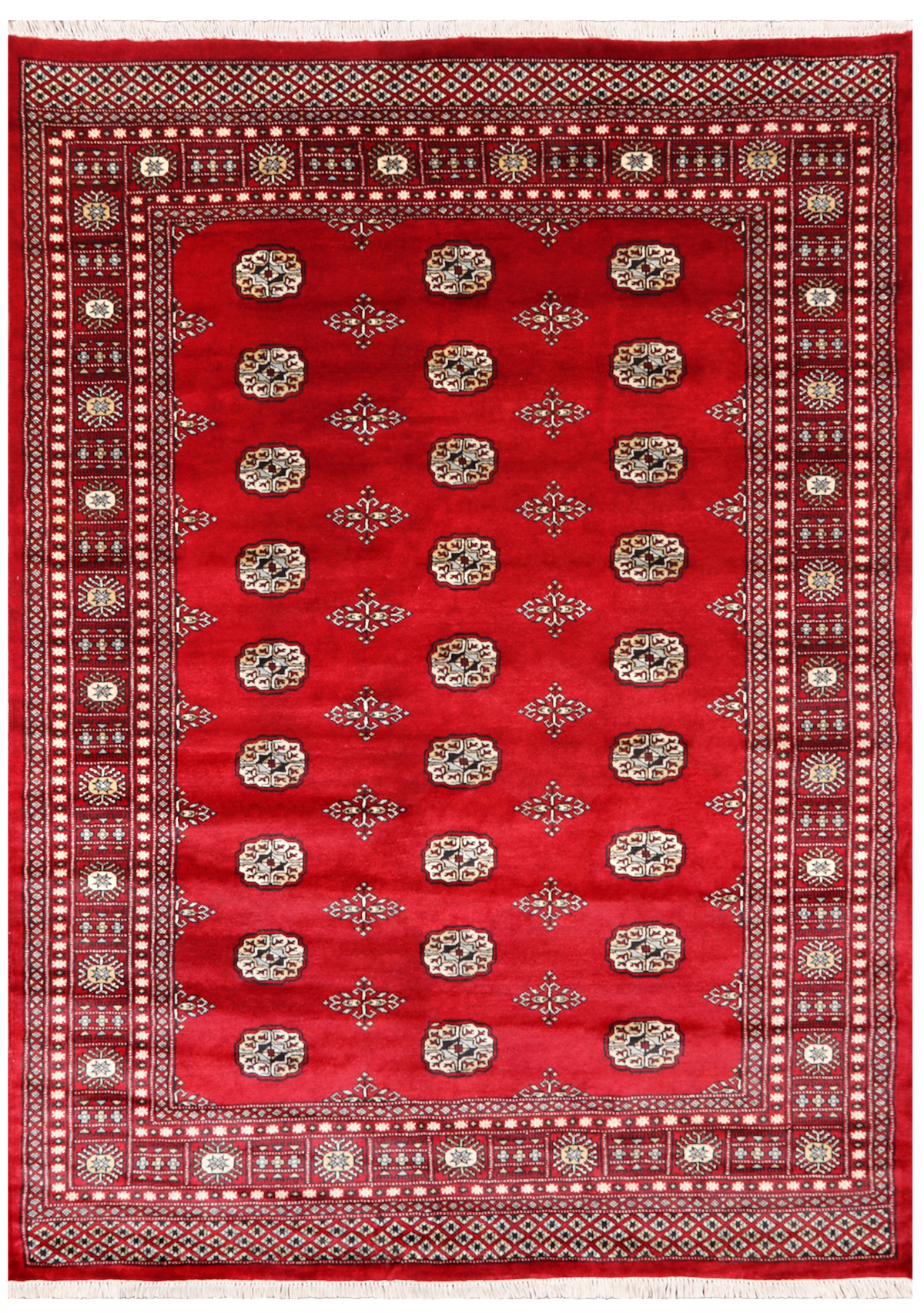 Red Bokhara Hand-Knotted Wool Rug - 5' 8" X 7' 10"