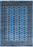 Blue Bokhara Hand-Knotted Wool Rug - 5' 8" X 8' 2"