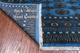 Blue Bokhara Hand-Knotted Wool Rug - 5' 8" X 8' 2"