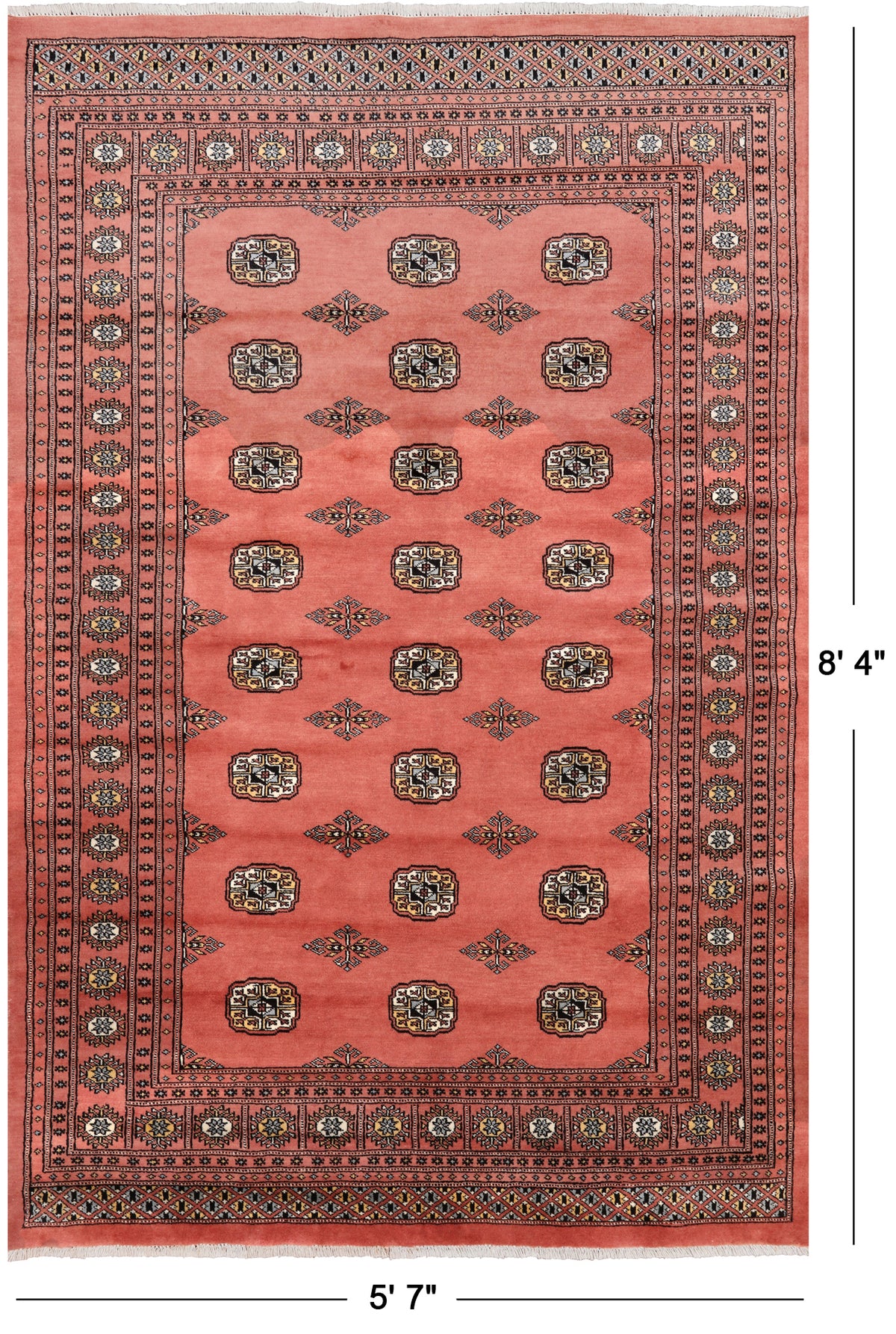 Rust Bokhara Hand-Knotted Wool Rug - 5' 7" X 8' 4"