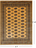 Gold Bokhara Hand Knotted Wool Rug - 5' 7" X 7' 10"