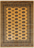 Gold Bokhara Hand Knotted Wool Rug - 5' 7" X 7' 10"