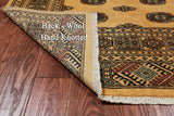 Gold Bokhara Hand Knotted Wool Rug - 5' 7" X 7' 10"