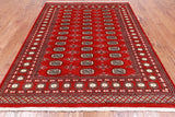 Red Bokhara Hand Knotted Wool Rug - 5' 7" X 7' 9"