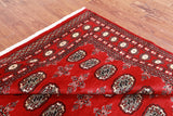 Red Bokhara Hand Knotted Wool Rug - 5' 7" X 7' 9"