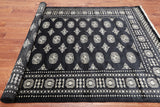 Black Bokhara Hand Knotted Wool Rug - 5' 8" X 8' 2"