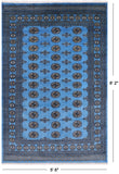 Blue Bokhara Handmade Wool Rug - 5' 6" X 8' 2"