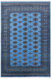 Blue Bokhara Handmade Wool Rug - 5' 6" X 8' 2"