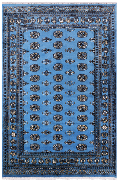 Blue Bokhara Handmade Wool Rug - 5' 6" X 8' 2"