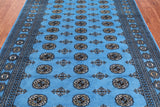 Blue Bokhara Handmade Wool Rug - 5' 6" X 8' 2"