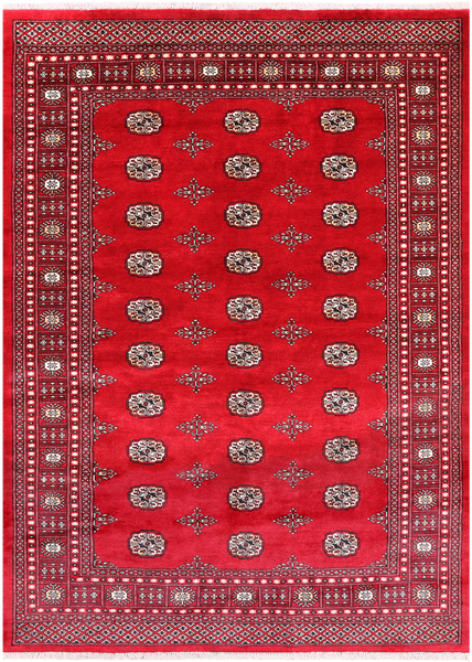Red Bokhara Hand-Knotted Wool Rug - 5' 7" X 7' 9"
