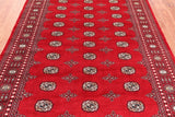 Red Bokhara Hand-Knotted Wool Rug - 5' 7" X 7' 9"