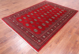Red Bokhara Hand-Knotted Wool Rug - 5' 7" X 7' 9"
