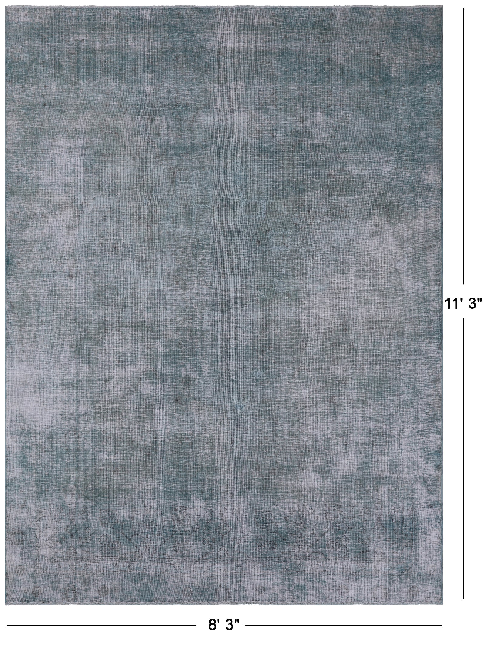 Persian Overdyed Hand Knotted Wool Area Rug - 8' 3" X 11' 3" - Golden Nile