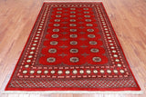 Red Bokhara Handmade Wool Rug - 5' 7" X 8' 3"