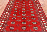 Red Bokhara Handmade Wool Rug - 5' 7" X 8' 3"