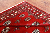 Red Bokhara Handmade Wool Rug - 5' 7" X 8' 3"