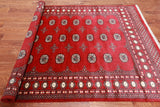 Red Bokhara Handmade Wool Rug - 5' 7" X 8' 3"